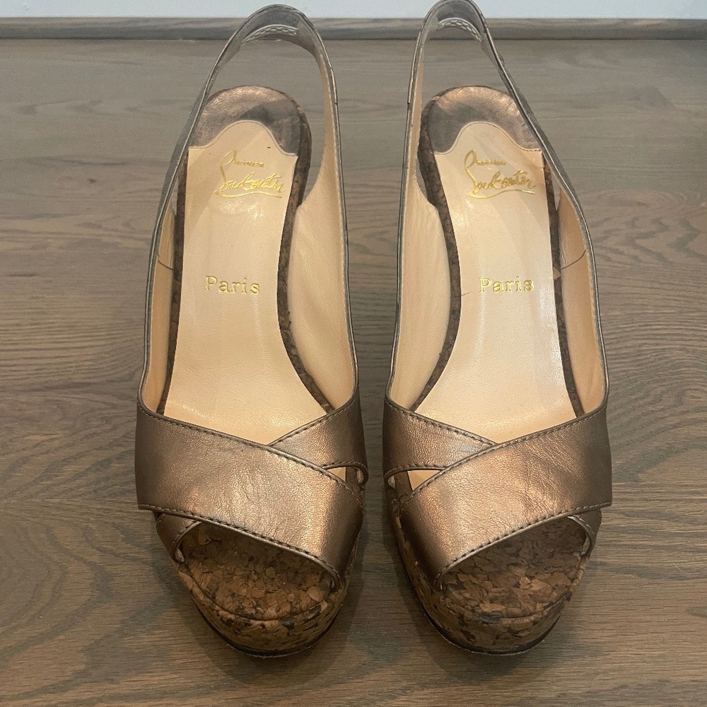 Christian Louboutin Wedge Sandals, Size 41